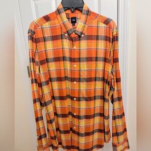 GAP Orange and Yellow Casual Button Down Shirt